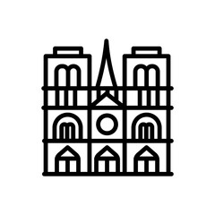 Notre Dame icon in vector. Illustration