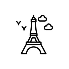 Eiffel Tower icon in vector. Illustration