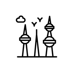 Kuwait Towers icon in vector. Illustration