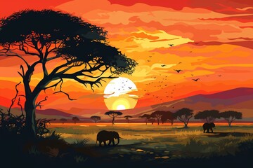 Background of Africa. Generative AI