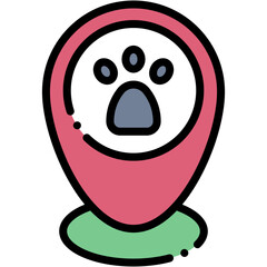 Vector Icon Location, Veterinary, Placeholder, Paw Print, Animals, Pin