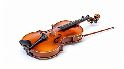 Fototapeta na wymiar Beautiful Violin isolated on white background