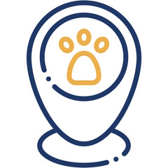 Vector Icon Location, Veterinary, Placeholder, Paw Print, Animals, Pin