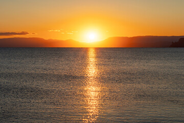Beautiful sea background sky and clouds for summer travel with the sun.