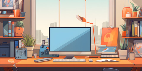 Illustration background of work space