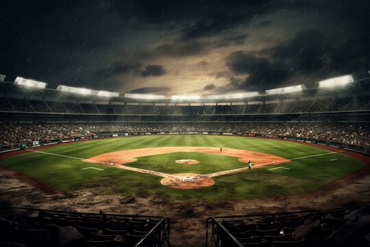 Picture showing a baseball field. Generative AI