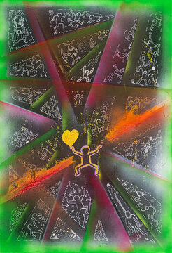 Painting of Radiant Heart Centerpiece