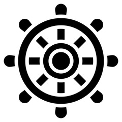 Obraz premium Vector Icon Rudder, Steering Wheel, Steering, Pirate, Sailing, Direction