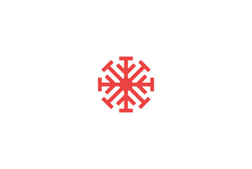 snowflake icon, decoration for christmas, vector graphics on a white background