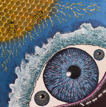 Painting with Bees and Visionary Eye on Blue