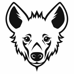 Hyena black icon on white background. Hyena silhouette
