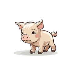 Pig hand-drawn illustration. Pig. Vector doodle style cartoon illustration