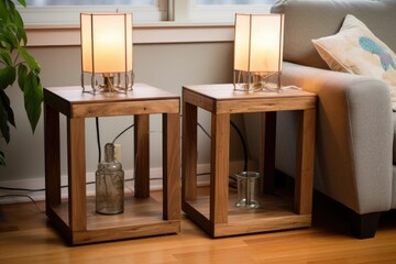 two separate end tables, once part of a nest of tables