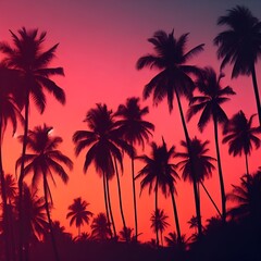 Fototapeta na wymiar Palm Tree Sunset