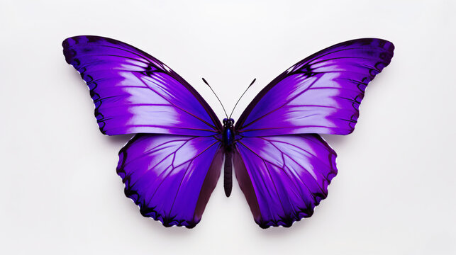 Beautiful purple butterfly on a white background