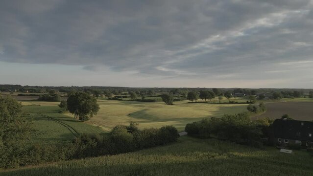 meadow sunset north germany drone 