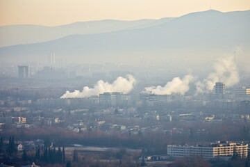 Fototapeta premium chemical smog over a city due to unregulated pollution