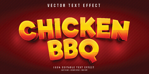 Chicken bbq 3d editable text effect