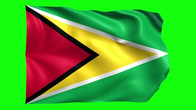 Guyana animated flag on green screen