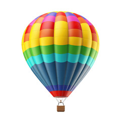 Fototapeta premium Colorful hot air balloon isolated on transparent background