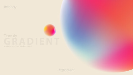 Trendy gradient background with vibrant colors and circle
