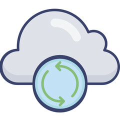 Cloud storage icon symbol vector image. Illustration of the database server hosting cloud system digital design image