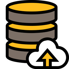 Cloud storage icon symbol vector image. Illustration of the database server hosting cloud system digital design image