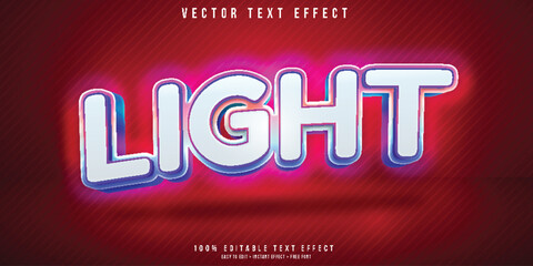 Neon light 3d editable text effect template