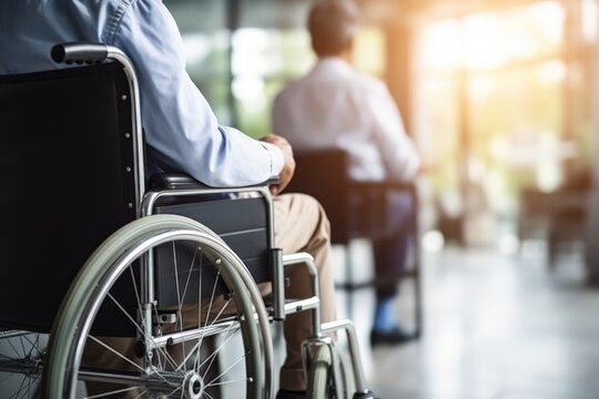 Wheelchair users feel isolated. Elderly patient in a wheelchair