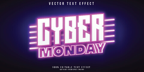Cyber monday 3d editable text effect