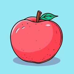 Apple. Apple hand-drawn comic illustration. Vector doodle style cartoon illustration.