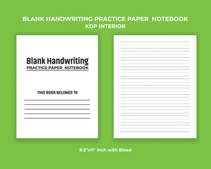 Blank Handwriting Practice Paper Notebook KDP Interior