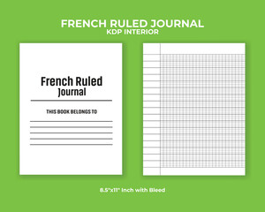 French Ruled Notebook KDP Interior
