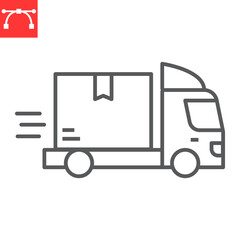 Express delivery line icon, logistic and truck shipping, fast delivery vector icon, vector graphics, editable stroke outline sign, eps 10.