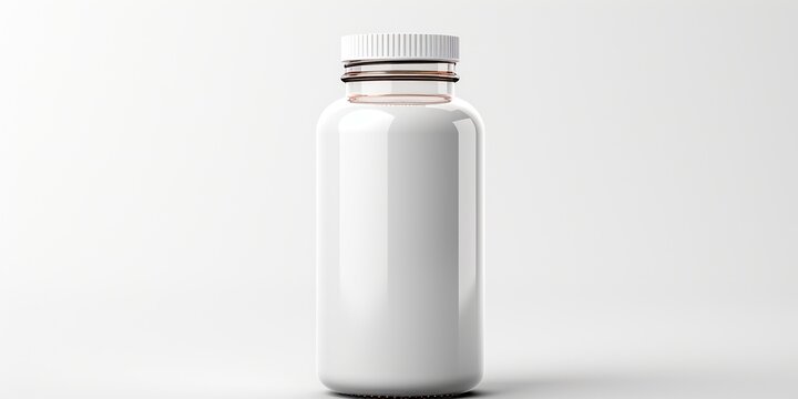 White pill bottle isolated on transparent or white background. mockup