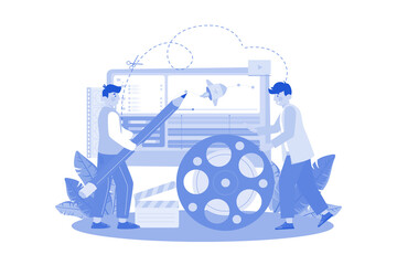 Motion Designer animating characters and elements for video