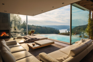 Fototapeta premium living room outside, Generative AI