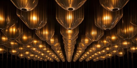 Captivating Luxury Interiors Adorned with Chandelier Light Patterns generative AI