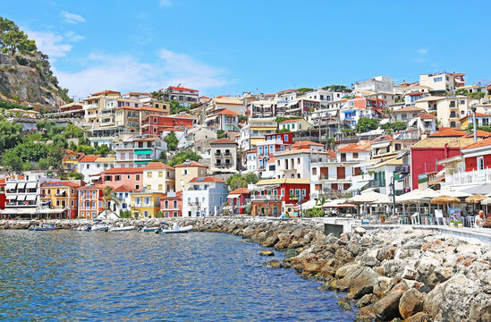 scenery of Parga town Preveza Greece - famous summer destination at Epirus Greece