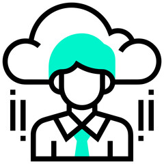 Cloud storage icon symbol vector image. Illustration of the database server hosting cloud system digital design image