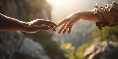  Two romantic couple holding hand to express their love generative AI
