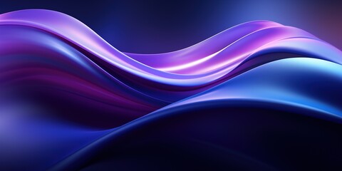 Abstract neon waves in purple and blue tones