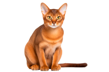 Abyssinian cat on transparent background,