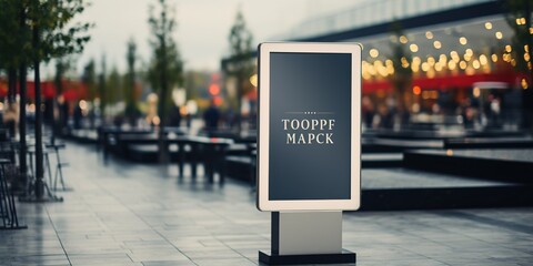 Display blank clean screen or signboard mockup for offers or advertisement in public area
