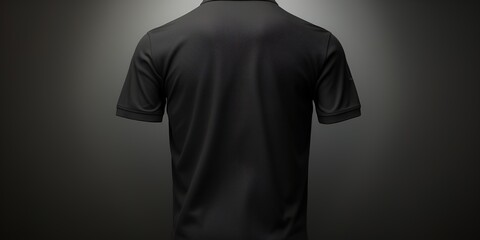 Front and Back View of Black Polo Shirt For Design Mock Up