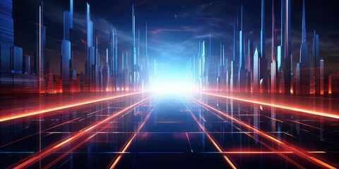 Future technology line background and light effect, cyberpunk style background material with a sense of technology