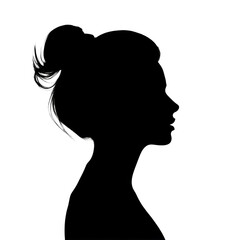 Silhouette of a young woman. Anonymous profile portrait picture. Social media avatar