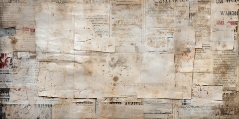 Newspaper paper grunge vintage old aged texture background.