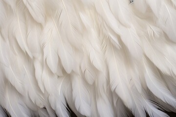 Obraz premium soft white feathers arrayed on a dove-shaped pattern