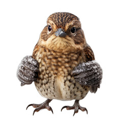 Naklejka premium Bird with mittens isolated on transparent background